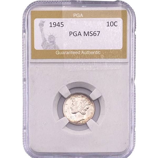 1945 Mercury Silver Dime PGA MS67