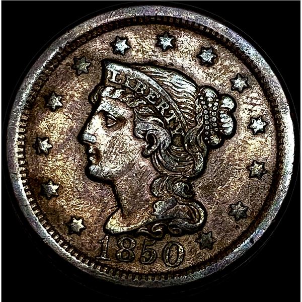 1850 Braided Hair Large Cent NEARLY  UNCIRCULATED