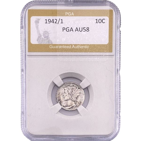 1942/1 Mercury Silver Dime PGA AU58