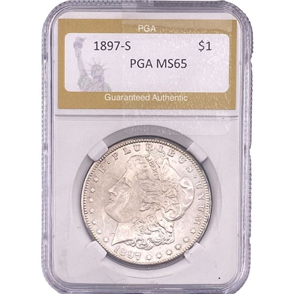 1897-S Morgan Silver Dollar PGA MS65