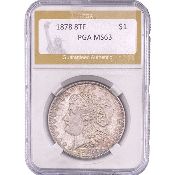 1878 8TF Morgan Silver Dollar PGA MS63