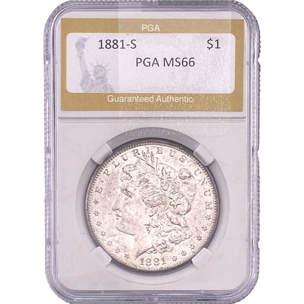 1881-S Morgan Silver Dollar PGA MS66