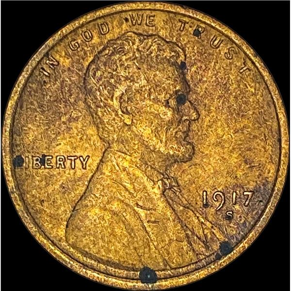 1917-S Lincoln Wheat Cent CHOICE AU