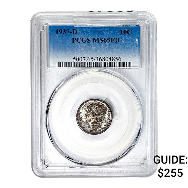 1937-D Mercury Silver Dime PCGS MS65 FB