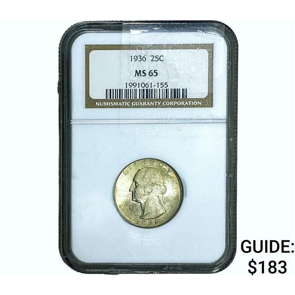 1936 Washington Silver Quarter NGC MS65