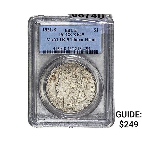1921-S Morgan Silver Dollar PCGS XF45 VAM 1B-5