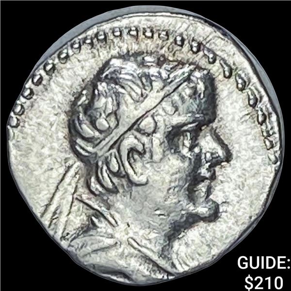 Bactria Eukratides I 170-145 BC Silver Obol CHOICE AU