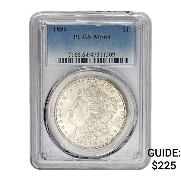 1886 Morgan Silver Dollar PCGS MS64
