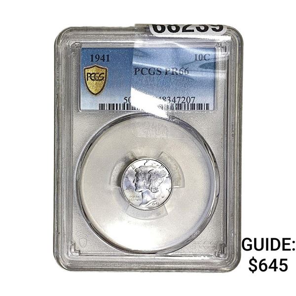 1941 Mercury Silver Dime PCGS PR66