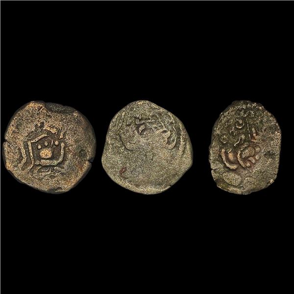 [3 Coins] Pratihara Empire 780-980 SIlver Drachm NEARLY UNCIRCULATED