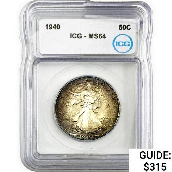 1940 Walking Liberty Half Dollar ICG MS64