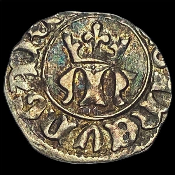 1382-1395 Hungary Mary Silver Denier CLOSELY UNCIRCULATED