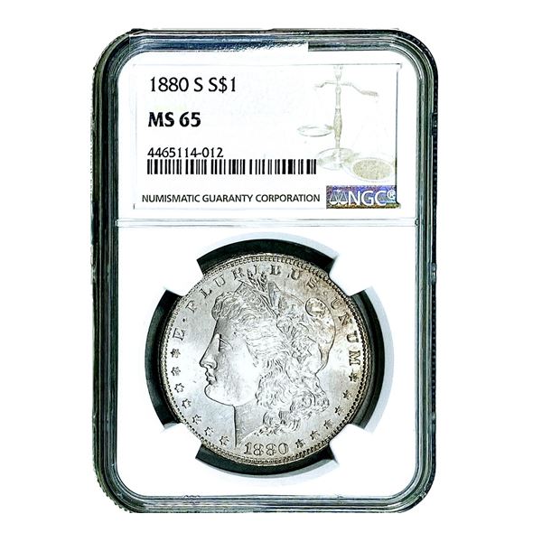 1880-S Morgan Silver Dollar NGC MS65