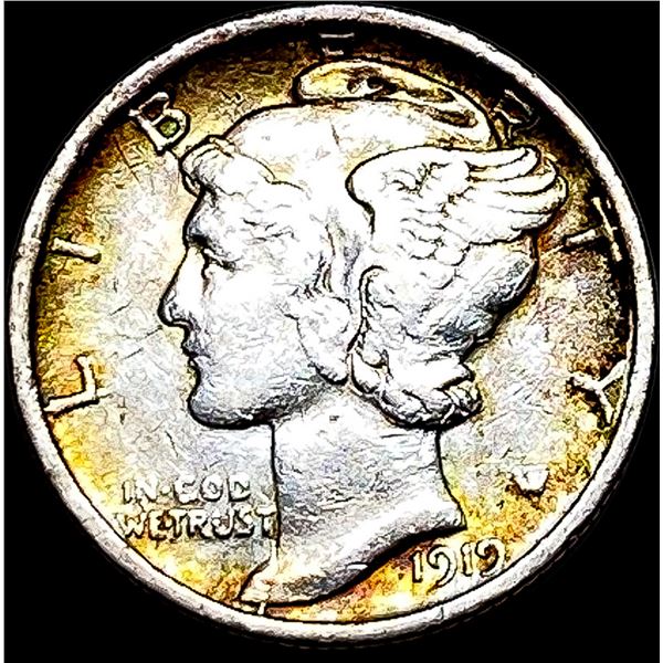 1919-D Silver Mercury Dime NEARLY  UNCIRCULATED