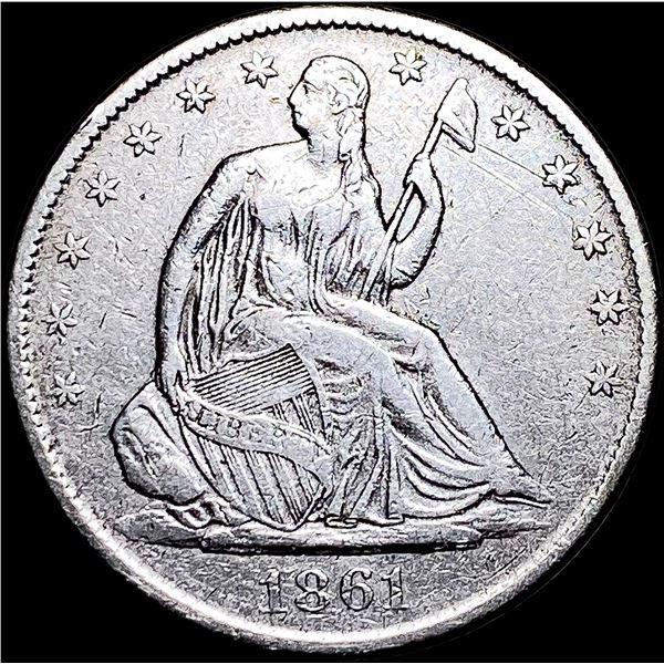 1861-O Seated Liberty Half Dollar NEARLY  UNCIRCULATED