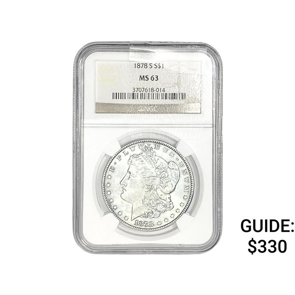 1878-S Morgan Silver Dollar NGC MS63