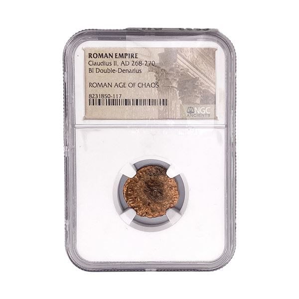 Roman Claudius II, AD 268-270 BI Dbl-Denarius NGC