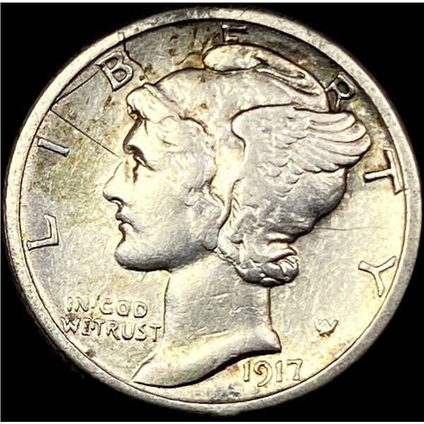 1917-S Silver Mercury Dime NEARLY  UNCIRCULATED