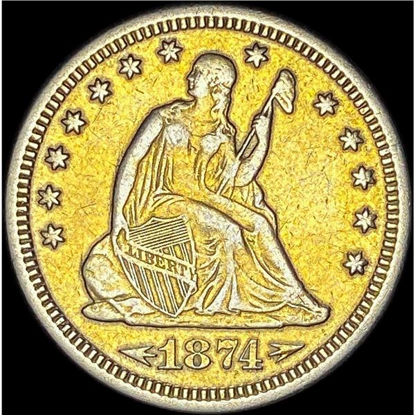 1874-S Arrows Seated Liberty Quarter HIGH  GRADE