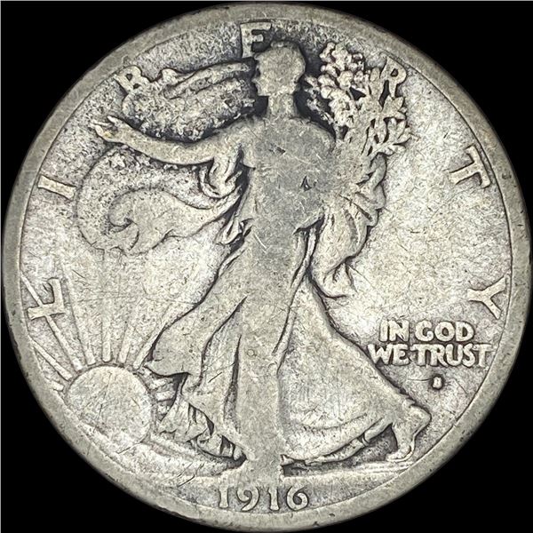 1916-S Walking Liberty Half Dollar NEARLY  UNCIRCULATED
