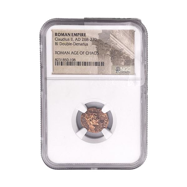 Roman Claudius II, AD 268-270 BI Dbl-Denarius NGC