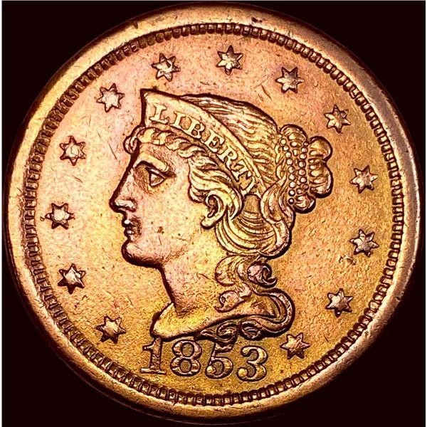 1853 Braided Hair Large Cent CLOSELY UNCIRCULATED