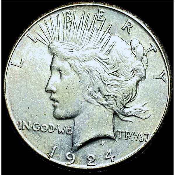 1924-S Silver Peace Dollar CHOICE AU