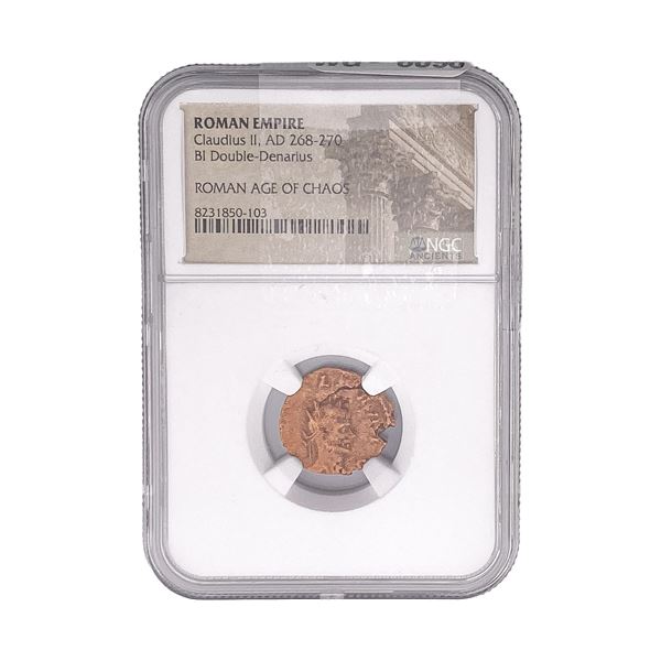 Roman Claudius II, AD 268-270 BI Dbl-Denarius NGC