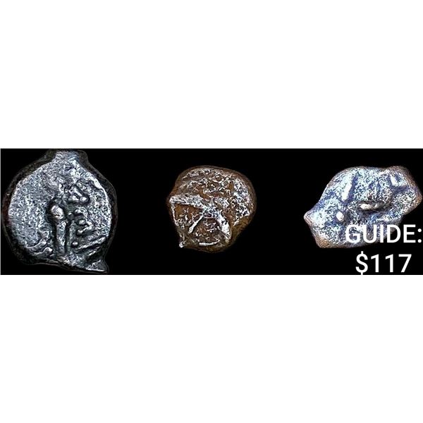 [3 Coins]Mark 12:41 Biblical Widow's Mite 103-76 BC NEARLY UNCIRCULATED