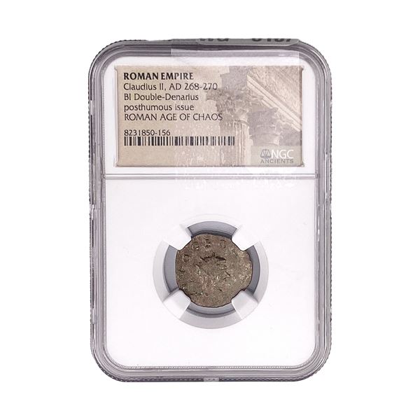 Roman Claudius II, AD 268-270 BI Dbl-Denarius NGC
