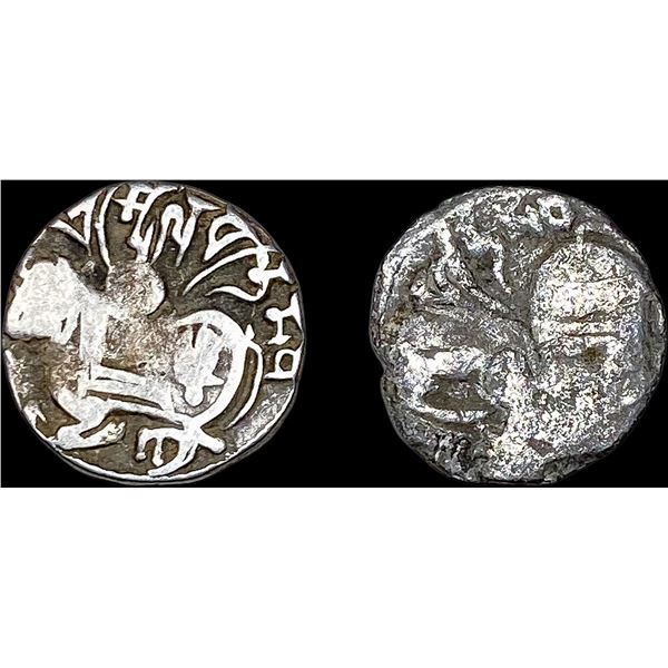 [2 Coins]700-1000 AD India Rajput Silver Jital NEARLY UNCIRCULATED