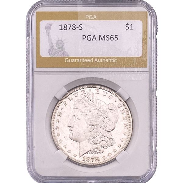1878-S Morgan Silver Dollar PGA MS65