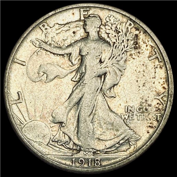 1918-S Walking Liberty Half Dollar NEARLY  UNCIRCULATED