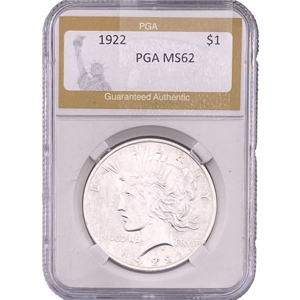 1922 Silver Peace Dollar PGA MS62
