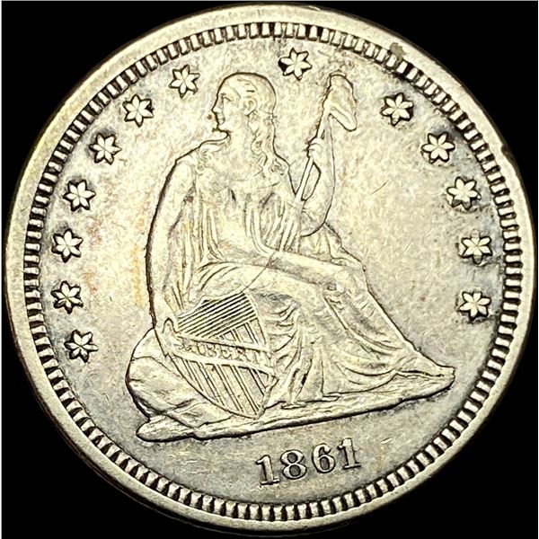1861 Seated Liberty Quarter NEARLY  UNCIRCULATED
