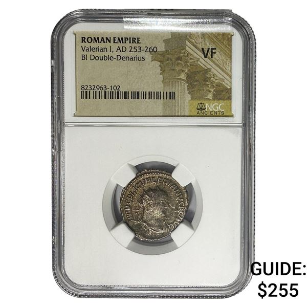 Roman Valerian I AD 253-260 BI Dbl-Denarius  VF