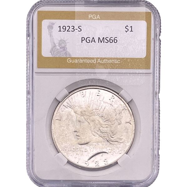 1923-S Silver Peace Dollar PGA MS66