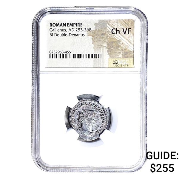 Roman Gallienus, AD 253-268 BI Dbl-Denarius NGC Ch VF
