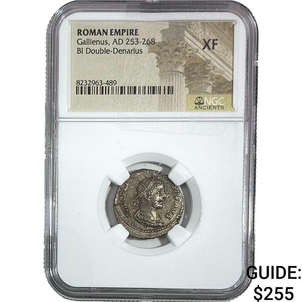 Roman Gallienus AD 253-268 BI Dbl-Denarius NGC XF