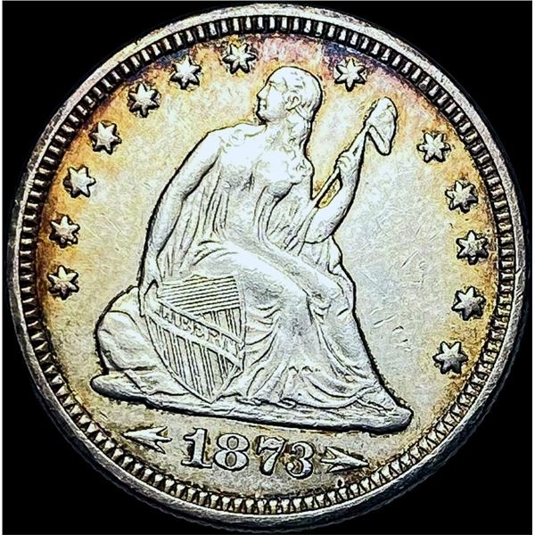 1873 Arrows Seated Liberty Quarter CHOICE AU