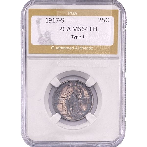 1917-S Standing Liberty Quarter PGA MS64 FH Type 1
