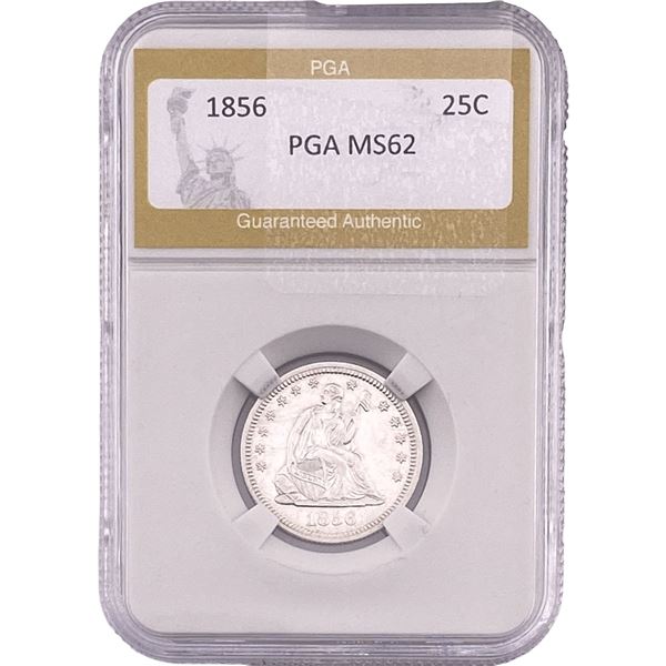 1856 Seated Liberty Quarter PGA MS62
