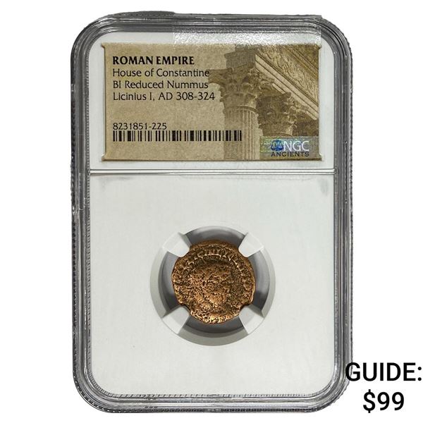 Roman Licinius I,AD 308-324 BI Reduced Nummus NGC