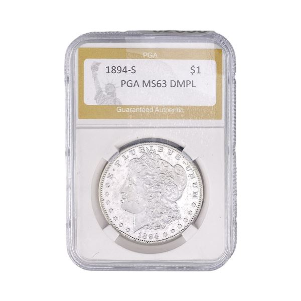 1894-S Morgan Silver Dollar PGA MS63 DMPL