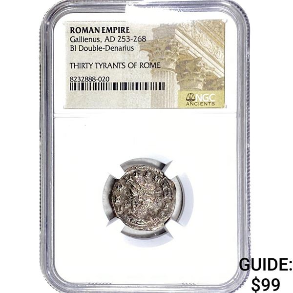 Roman Gallienus 253-268 AD Bi Dbl-Denarius NGC