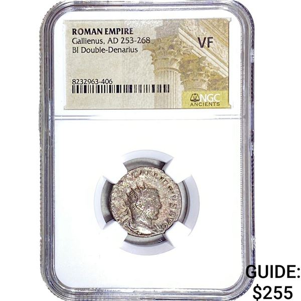 Roman Gallienus 253-268 AD Bi Dbl-Denarius NGC
