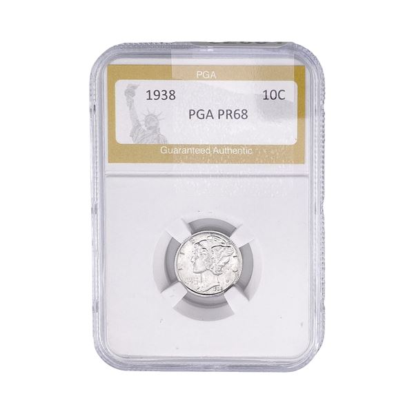 1938 Mercury Silver Dime PGA PR68