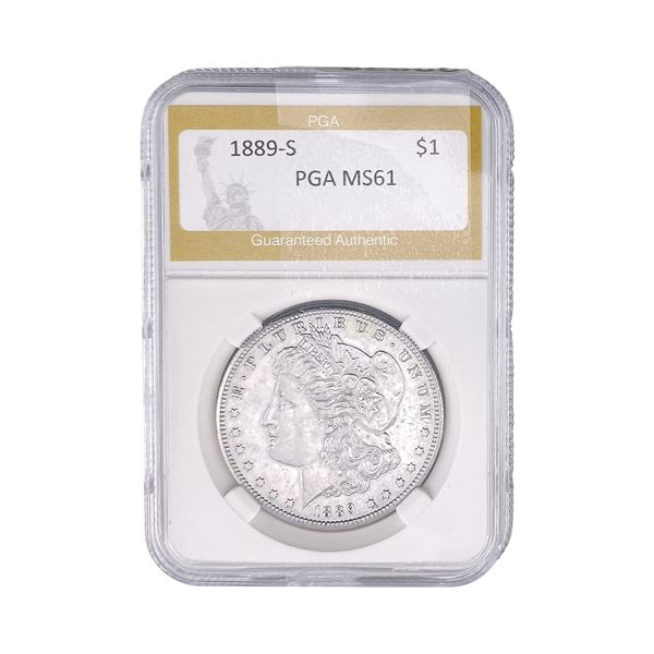 1889-S Morgan Silver Dollar PGA MS61