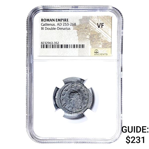 Roman Gallienus, AD 253-268 BI Dbl-Denarius NGC VF