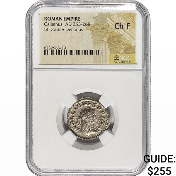 Roman Gallienus, AD 253-268 BI Dbl-Denarius NGC CHF